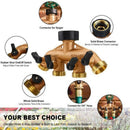 Hose Splitter 3/4 Inch, Solid Brass Pipe Connector,Garden Hose Distributor
