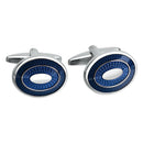 Blue Oval Shape Cufflinks Tuxedo Set for Men Coat Clothes Sleeve Accessories