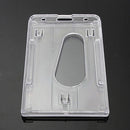 2Pcs Vertical Hard Plastic ID Badge Holder Double Card Multi Transparent Clear 2