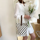 Fashion Women Polka Dots Handbag Casual Large Capacity Shopping Travel Tote Bag