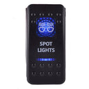 12v 24v Waterproof Rocker Toggle Button Switch Blue LED Spot Light Car Auto 5Pin