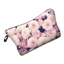 Cute pattern Pouch Travel Case Cosmetic Makeup Bag (Pink roses)