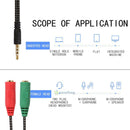 3.5mm Stereo Audio Male to 2 Female Headphone/Mic Y Splitter Cable SN9F