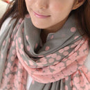 Fashion Women Dot Dual Color Long Soft Voile Scarf Stole Shawl Winter Neck Wrap