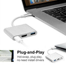 Type C USB 3.1 USB-C 4K HDMI USB 3.0 Adapter Cable 3 in 1 Hub For Macbook