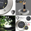 Solar Ground Lights,8 Led Garden Pathway Outdoor In-Ground Lights,4 Pack(Wh