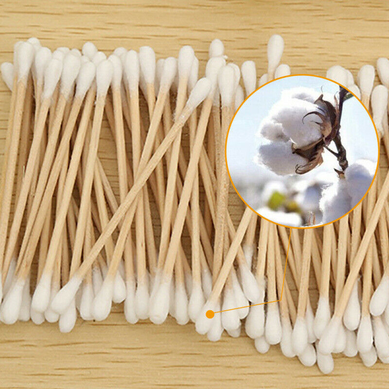 25pack(825pcs) Disposable Cotton Swab Applicator Q-tip Swab Bamboo Handle Sturdy