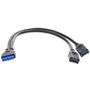 2 Port USB 3.0 Female to 20 Pin Header Cable Adapter Connector For Motherbo
