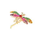 Crystal Colorful Dragonfly Insect Shaped Brooch Pin Badge Bag Decor Jewelry Gi3C