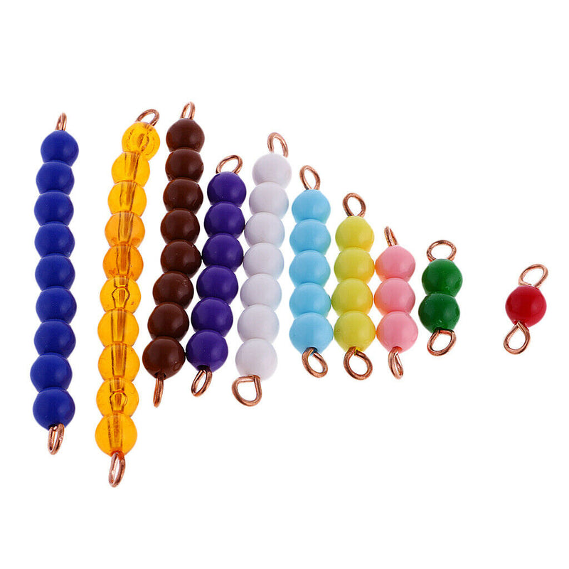 Montessori Kindergarten Teaching Aid - 1-10 Beads Bar Number Counting Toys