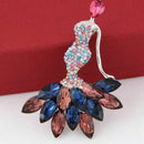 Elegant Mermaid Brooch Bling Crystal Diamond Rhinestone Sparkling Charm Dec