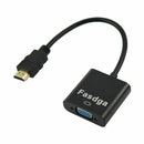 Fasdga HDMI to VGA converter adapter + 3.5 mm audio jack full HD 1080P blackV6U4