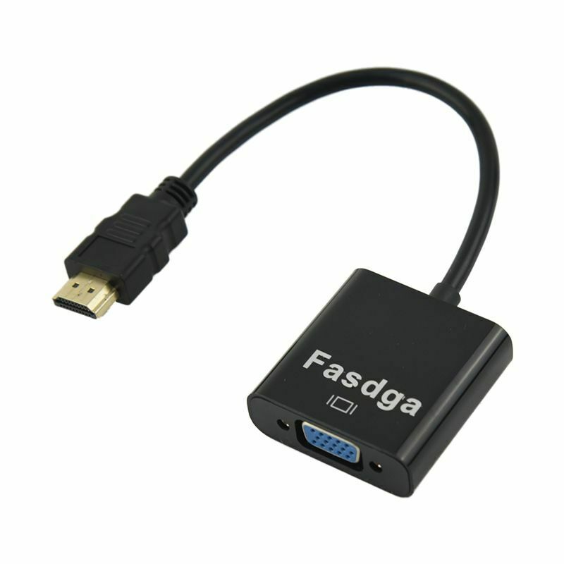 Fasdga HDMI to VGA converter adapter + 3.5 mm audio jack full HD 1080P blackV6U4