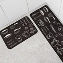 2Pcs Non-Slip Kitchen Mat Floor Door Mat Bedroom Room Rug Runner Carpet Set