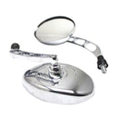Pair Motorcycles Adjustable Round Side Rearview Mirrors for Universal Harely