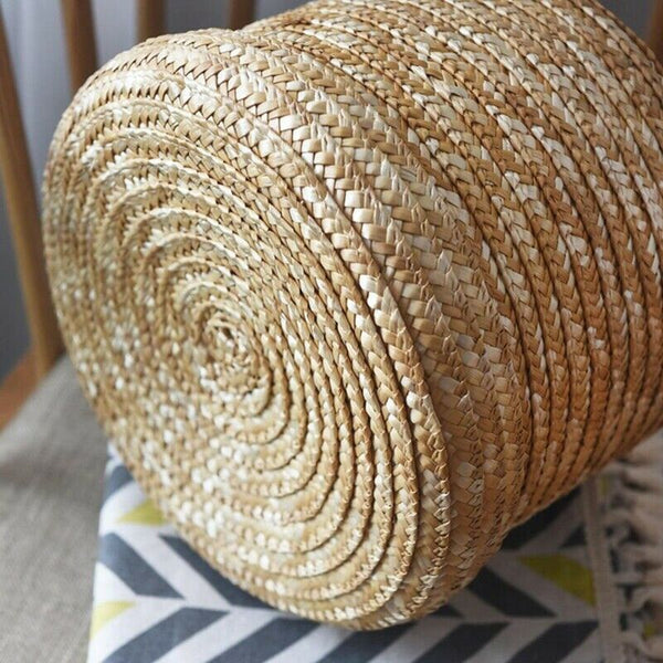 3 Pcs/Set Handmade Straw Woven Storage Basket With Lid Snack Organizer Stor S7I8