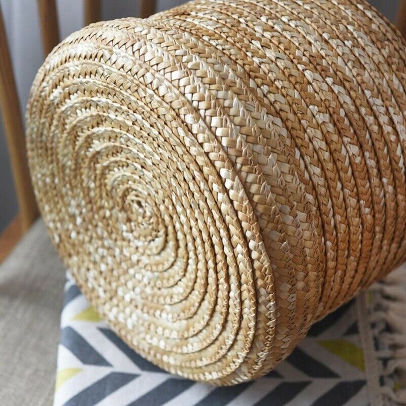 3 Pcs/Set Handmade Straw Woven Storage Basket With Lid Snack Organizer Stor S7I8