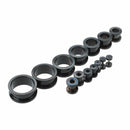 Set 14 ear taper stretcher Expander Plug black in stainless steel 316L K6N2