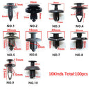 100X Vehicle Car Plastic Rivets Trunk Door Bumper Fender Fastener Clip Accessory