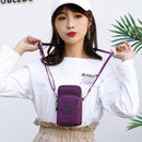 Women Nylon Messenger Bag Arm Pack Sports Small Mobile Phone Pouch (Purple)