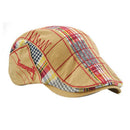 Jamont Dark Beige Casual Men Cotton Patchwork Beret Cap Women Men Autumn Wi