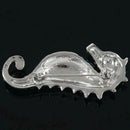 Retro Women Crystal Animal Sea Horse Men Brooches