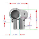 316 Stainless Steel 90 Degree Boat Deck Handrail Rail Tee Fitting 3 Way Elbow