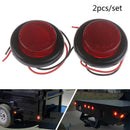 2X Red 2 inch 7 LED Round Side Marker Clearance Light FOR Truck Trailer Camper