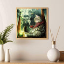 5D DIY Full Drill Diamond Painting Smoking Cat Embroidery Craft Kits Needlework