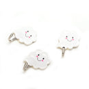 3X White Cloud Self Adhesive Sticky On Hooks Kitchen Bathroom Towel OZ