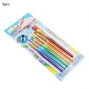 6 PCS Nylon Fan Paint Brush Set For Watercolor Oil Acrylic Gouache Painting