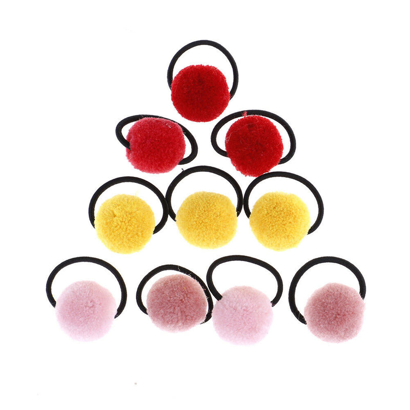 10pcs baby hair accessories cute hairball baby girls head wear rubber bands  J&M