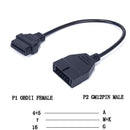 2pcs 12Pin OBD1 to 16 Pin OBD2 Convertor Connector Adapter Cable For Chevrolet