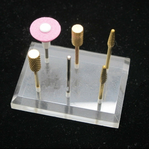 Acrylic Nail Drill Bits Holder Display Stand Nail Art Grinding Head Base
