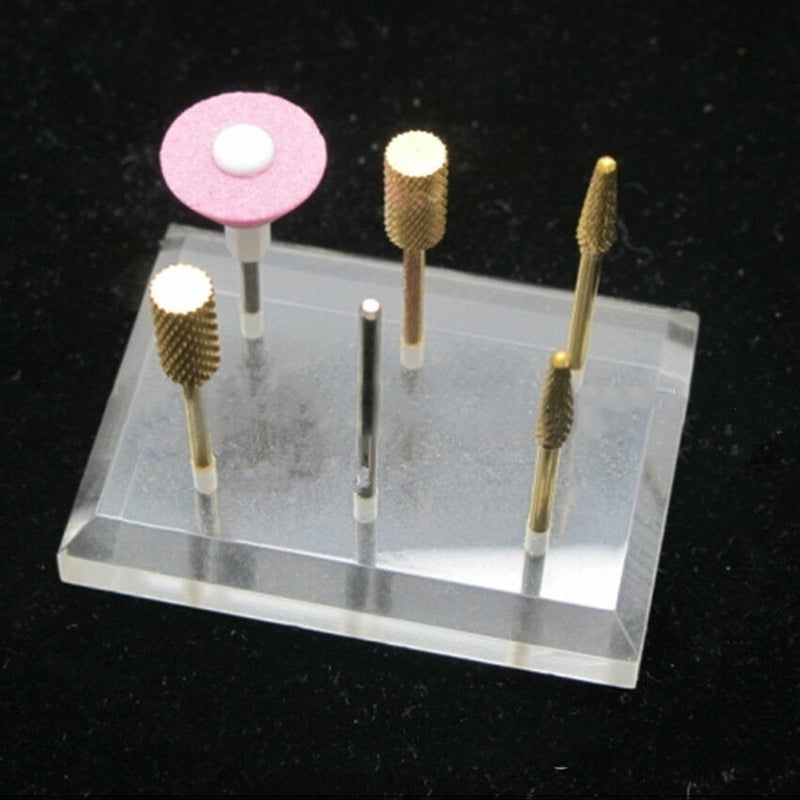Acrylic Nail Drill Bits Holder Display Stand Nail Art Grinding Head Base