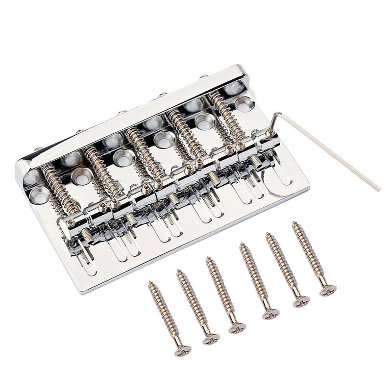 5 String Bass Bridge Electric Guitar Bridge Metal Part With Screw Wrench, Chrome