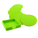7pcs Silicone Placemat Coasters Cushion Mug Tea Cup Pad Non-slip Mat,Green