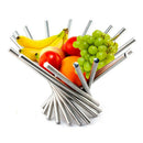 1X(Fold Stainless Steel Fruit Plate Rotate Fashion Fruits Strainer Basket P