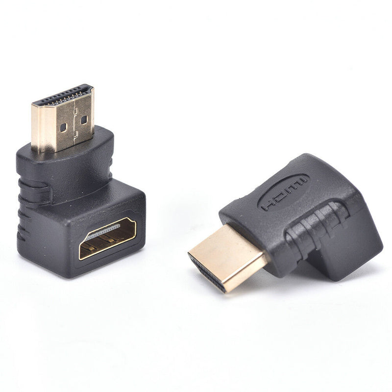 2x HDMI 90 Degree Elbow Connector Male to Female Wall-mounted TV HDMI Adapter^LJ