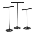 Earring T Shape Stand, 3 Pcs Black Metal Earring Display T Bar Earring Holder 02