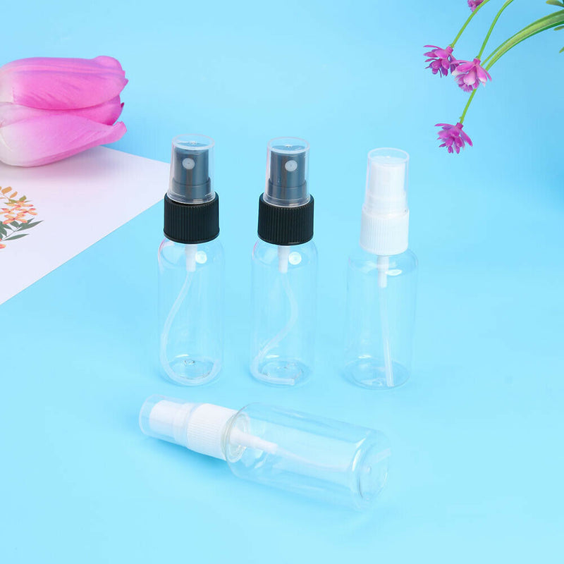 4pcs 30ml Portable Transparent Empty Mini Spray Bottle with 4pcs Funnel Set A