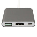 3 In 1 Hub USB C Type C to 4K HDMI USB 3.0 PD Adapter for Projector Gray