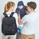 Multifunction Diaper Bags Zipper Baby Care Large Capacity Backpack (Black)