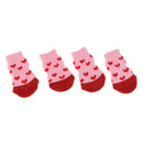 8 PCS Blue and Pink Anti-Slip Knit Socks for pets Rubber Reinforcement for