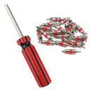 20pcs Tire Air Conditioning SchraderÂ Valve Cores with Removal Tool Wrench