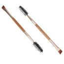 Beauty Makeup Bamboo Handle Eyebrow Brush + Eyebrow Comb Double-Ended Brushes TE