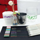 10X Metallic Paint Pen Marker Glass Painting Ceramic Porcelain Rock Wood Kit