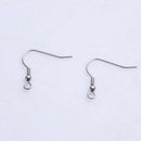 100 Pieces Stainless Steel Fish Hook Earrings Hooks Ear Wire with Bead and
