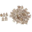 60pcs Mixed Birdcage Butterfly Wood Scrapbooking Craft Accessory Wind Chimes