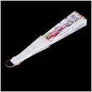 Floral Oriental Dance Party Wedding Folding Hand Fan Lace - White J6M8